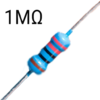 1M Ohm Resitor 1/4W- Pack of 5