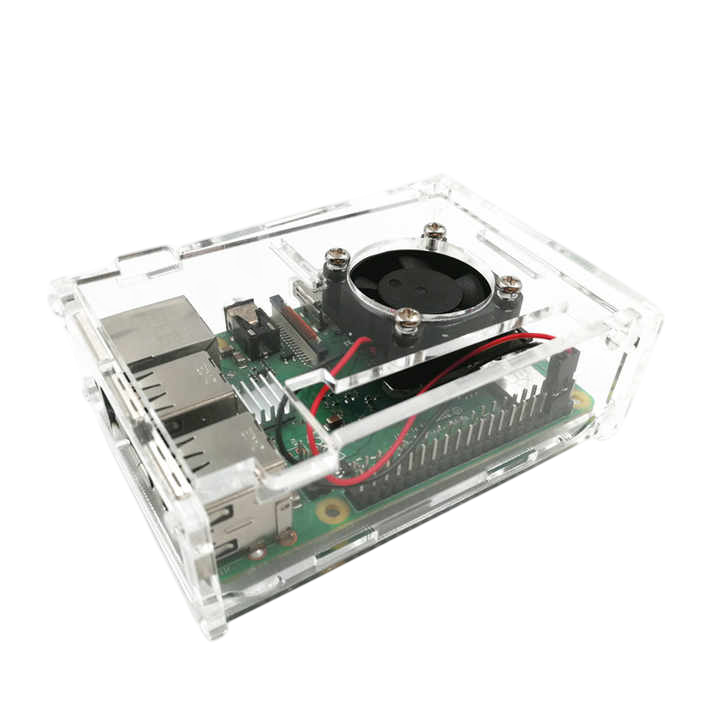 Clear Acrylic Case With Cooling Fan For Raspberry Pi 3