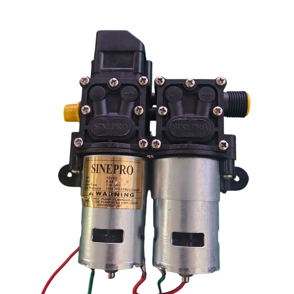 12V DC 150PSI Sprayer Motor Micro Electric High-Pressure Booster 2in1 Dual Motor Diaphragm Water Pump  (0.08 hp)