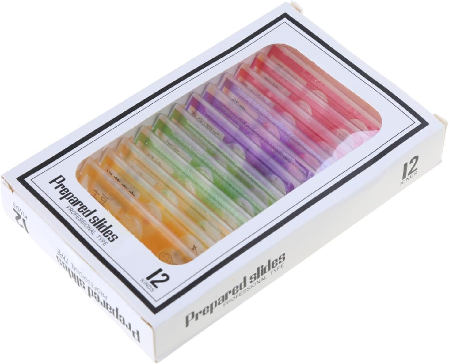 12 Kinds Prepared Microscope Slides Of Animals Flowers Insects Sample Specimens Biological Microscope