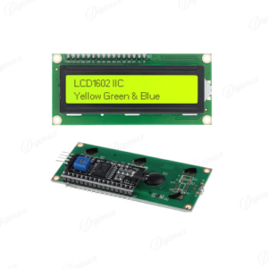 16x2 LCD Display with I2C Interface – Yellow-Green Backlight