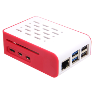 Raspberry Pi 5 Case with Active Cooler – Red/White ABS Enclosure