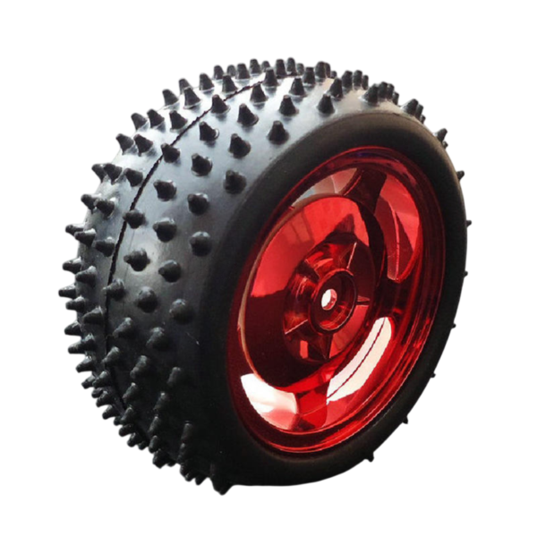 Bot Wheel Rim 85mm Large Robot Smart Car Wheel – 38mm Wide Red/Pink Rim - robosap.in