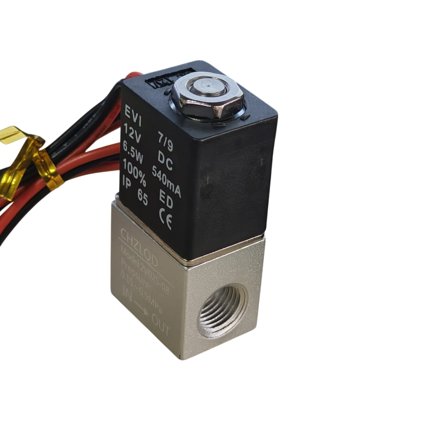 12V DC 1/4" Pneumatic Solenoid Valve For Water/Gas – 2V025-08 (Normally Closed)