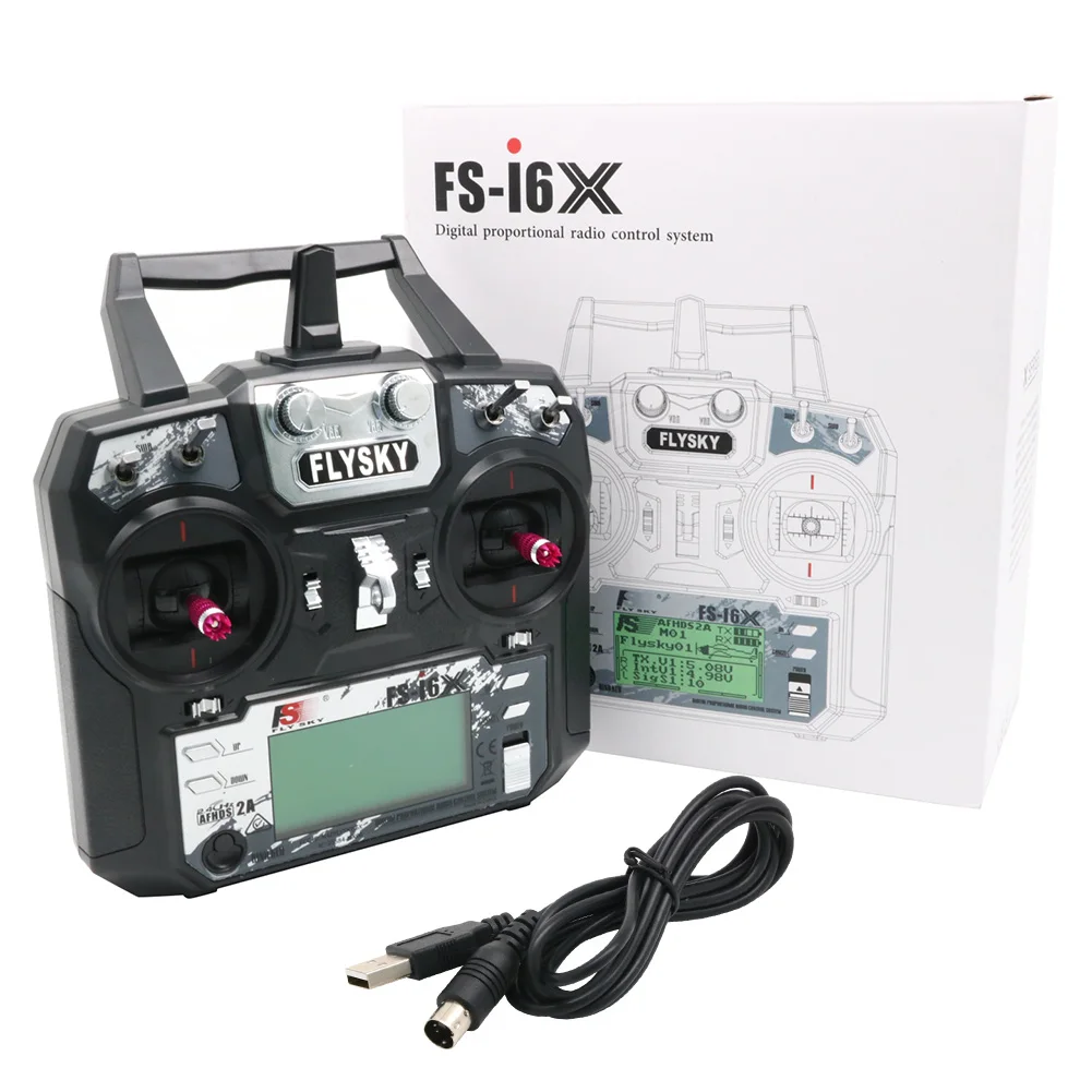 FlySky FS-i6X 2.4GHz 6-Channel AFHDS 2A RC Transmitter with FS-iA10B 10-Channel Receiver