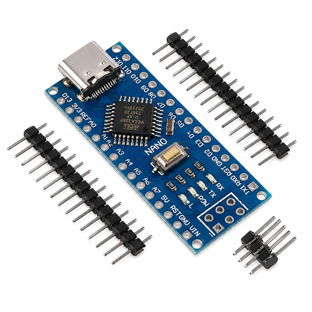 Arduino Nano ATmega328P 5V 16MHz CH340 USB Type-C Development Board – Unsoldered